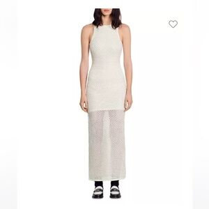 Sandro white strass diamond Hollywood dress sz36